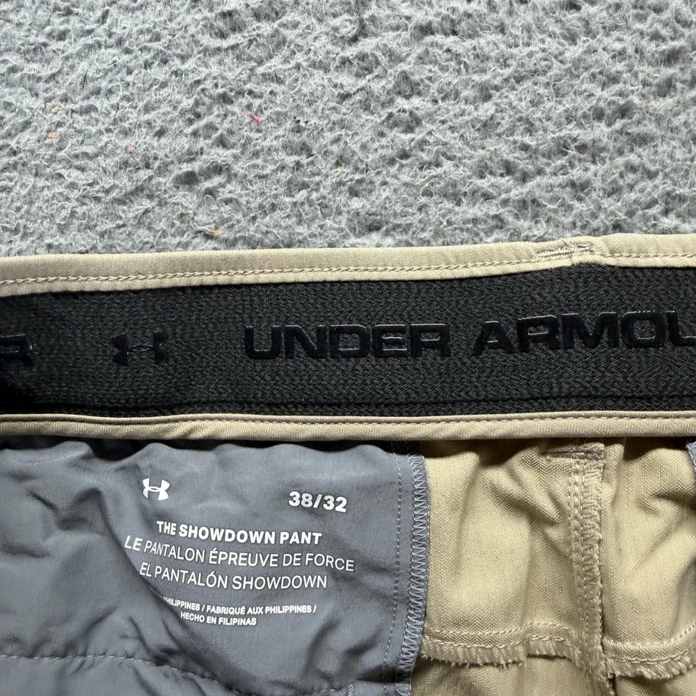 Under Armour Showdown Pant Mens 38x32 Beige Golf Straight Leg Sports Performance